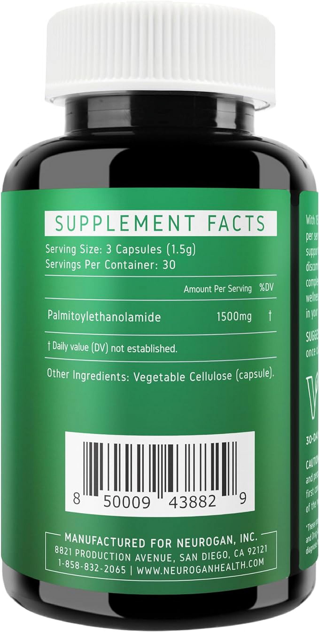 Ultra Micronized Palmitoylethanolamide (PEA) Supplement - 1500 MG Per Serving - Highly Purified & Bioavailable - 90 Capsules - Natural Discomfort Support for Men and Women