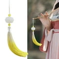 thumbnail image 3 of Fairnull Tassel Pendant with Lanyard Gradient No Shedding Fade-resistant Anti-Lost DIY Double-sided Lotus Han Chinese Clothing Tassel Ear for Fan, 3 of 11