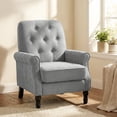 thumbnail image 2 of HOMCOM Fauteuil d'Appoint, Fauteuil Moderne Mi-Siècle avec Siège Épais, Gris, 2 of 10