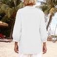 thumbnail image 3 of Jacenvly Hauts à Manches Longues pour Femmes Liquidation Chemise à Manches Longues Col Porte Tube Régulier Couleur Unie Haut pour Femmes Chemise Hauts pour Femmes Liquidation, 3 of 8