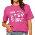 thumbnail image 1 of Lydiaunistar Hauts de Printemps pour Femmes Grande Taille Manches Courtes Blouse Décontractée, Col Rond Imprimé Tee-Shirt Ample pour Printemps Été Léger Haut de Fête à Paillettes Rose Vif, 1 of 5