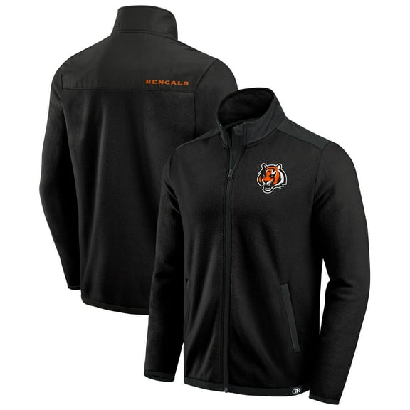 Men's Darius Rucker Collection by Fanatics Black Cincinnati Bengals Color Block Polar Fleece Full-Zip Jacket