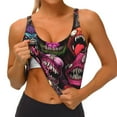 thumbnail image 3 of Balery Monstrous Cartoon Characters Sujetadores deportivos con espalda cruzada para mujer, acolchados, sin costuras, de alto impacto, ideales para yoga, gimnasio, entrenamiento y fitness.-Large, 3 of 8