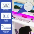 thumbnail image 4 of ModFusion 47" Home Office Computer Desk for Small Space with LED Lights, Power Outlets, Storage Drawers & Monitor Stand, White, 4 of 10
