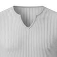 thumbnail image 5 of Daiosportswear Muscle Shirts for Men Ribbed Knit Slim Fit Short Sleeve Notch V Neck T Shirts Summer Gym Workout Athletic Tees Tops Gray XXXL(XXXL), 5 of 6