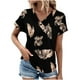 thumbnail image 1 of Tops de Algodón para Mujeres Cuello en V Moda Casual Manga Corta Primavera Verano Top para el Hogar Y Diario, 1 of 6