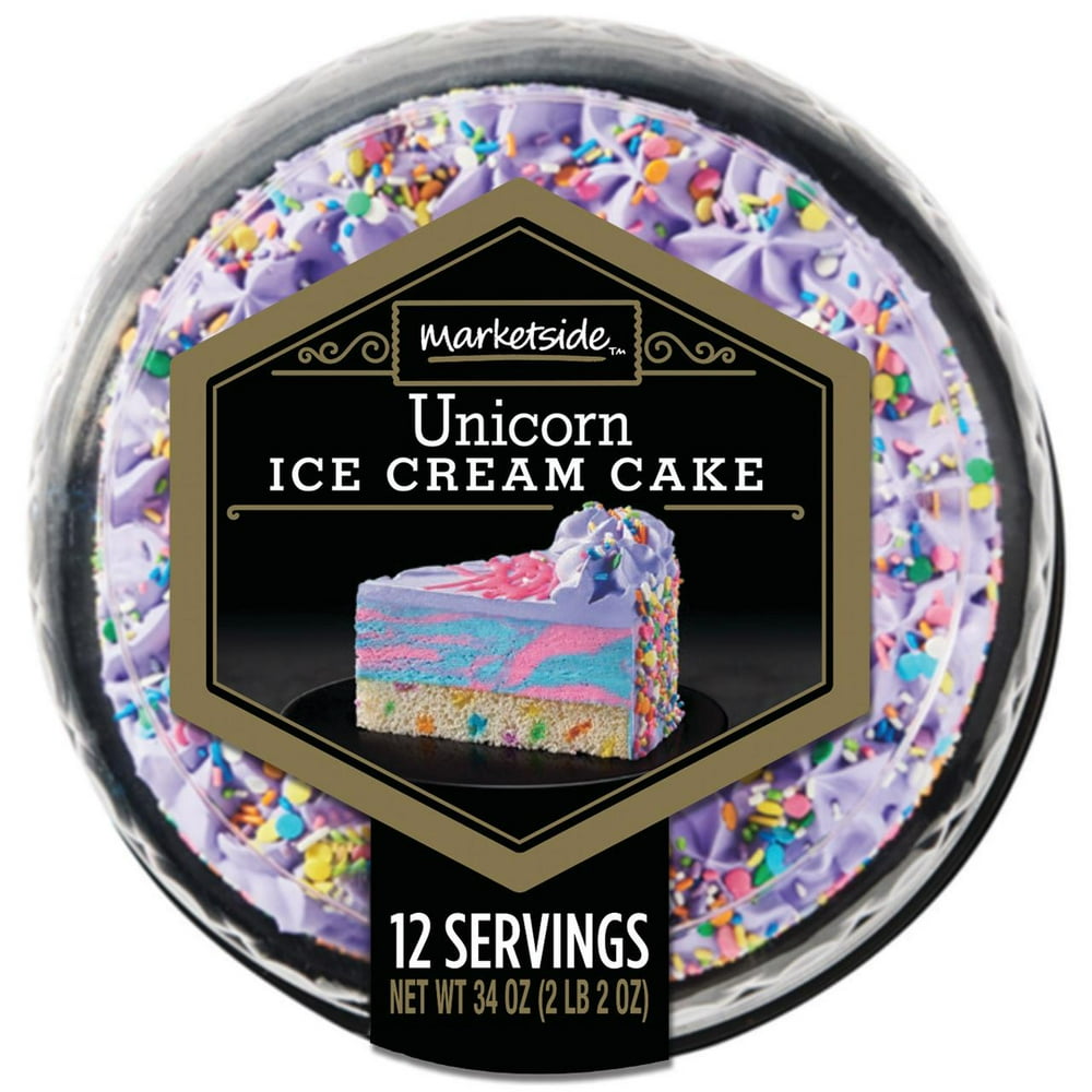 Marketside Unicorn Ice Cream Cake, Cake Batter Ice Cream with Confetti