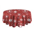 thumbnail image 5 of Red Christmas Snowflake Pattern Round Tablecloth 60"x60",Wrinkle Wipeable Table Cloth for Kitchen Dining Room Picnic Patio Party, 5 of 6