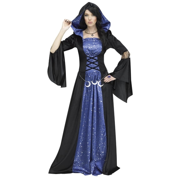Midnight Sorceress Halloween Costume for Adults, Women's Size L (12/14), by Way to Celebrate