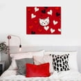 thumbnail image 5 of Fenyluxe Cat Hearts Wall Art Print On Canvas Modern Living Room Bedroom Office Decor, Mother's Day Gift 20x16in, 5 of 6