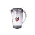thumbnail image 2 of Clear Plastic Pitcher with Lid, Large Capacity Iced Tea & Lemonade Pitcher, Water Beverage Jug with Spout for Kitchen & Parties, Easy-Clean, Food Safe - Red/Gray, 2 of 6