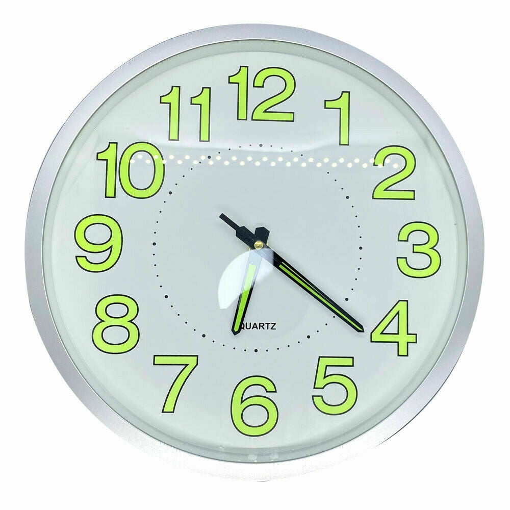 12 Inch Luminous Glow Wall Clock Silent Dark Quartz Classic Bedroom