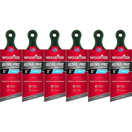 Wooster Genuine 2" Ultra/Pro Firm Shortcut Angle Paintbrush 6-Pack, 4187-2-6PK