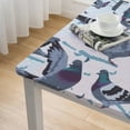 thumbnail image 4 of WERPE Square Fitted Table Cloths Seamless Cute Pigeons Pattern white, 4 of 7