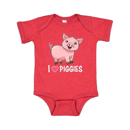 

Inktastic I Love Piggies- cute pig Gift Baby Boy or Baby Girl Bodysuit