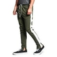 thumbnail image 5 of G-Style USA Men's Hip Hop Slim Fit Track Pants - Athletic Jogger with Side Stripe - Olive/Off-White - 3X-Large, 5 of 6