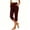 #07 Wine 【Mix & Match: Stock Up on Your Favorite Colors】, variant on Plus Size Women's Mid Rise Stretch Cropped Straight Leg Dress Pants, Split Hem Side Pocket Polyester Spandex Trousers, Flattering Work Casual Bottoms for Travel Daily Business | TruHer,Wine 3XL
