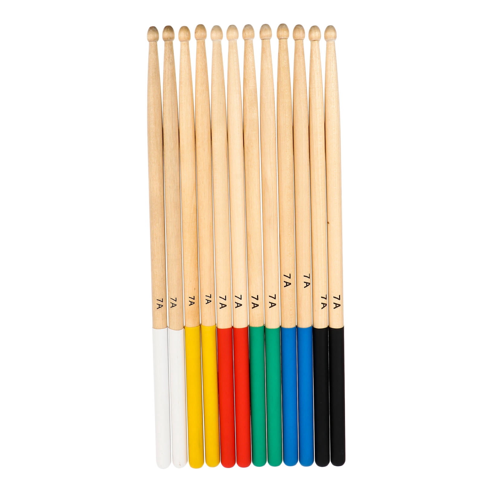 HEATSHAKING 6 Pairs Maple Wooden Colored Drumsticks for Drums 11.8In Non Skid Grip Ideal Practice Performances