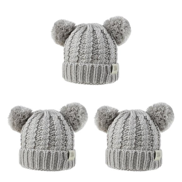 Qarigey Gorro con bolas de pompones esponjosos, tocado a la moda, orejeras plegables, gorros de gran elasticidad, hermoso regalo para niños, Gary Type1 NO1