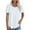 White, variant on TKLPEHG Summer Tops for Women Crew Neck Pleated Eyelet Top Tunic Casual Solid Color Short Sleeve T Shirt Fashion Comfy Lightweight Loose Blouses (White,XXL)