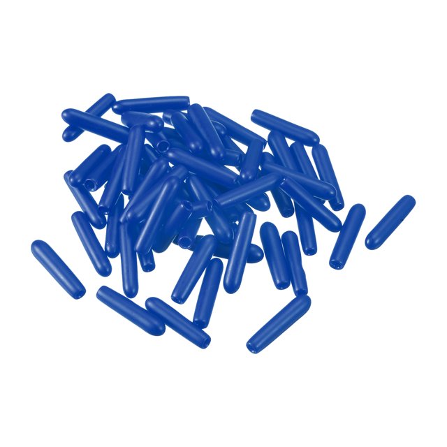 Goma Extremo Tapas, 60uds Redondo Tornillo Rosca Protector 1,6mm Diámetro Perno Tapa Cubierta Agujero Tapones para Tubo Tubería Varilla Tuerca Muebles, Azul