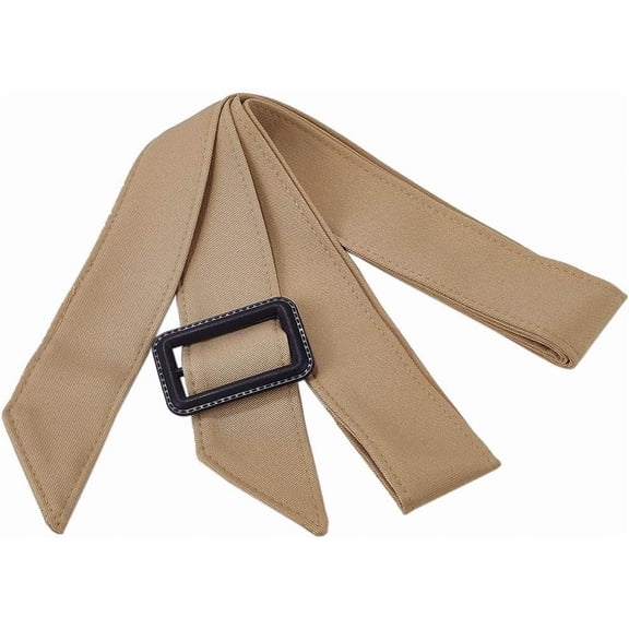 1 pc Women Adjustable Waist Belt Band Wide Buckle Trench Coat Waistband Wheat Polyester Wind Coat Replacement 67 Inch Tie Waist Belts