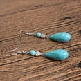 thumbnail image 3 of Pendientes Colgantes de Turquesa Étnicos Sunnimix Pendientes de la turquesa de la gota, 3 of 7