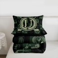 thumbnail image 5 of jejeloiu Initial Letter U Full Size Comforter Sets For Kids,Golf Wreath Sport Style Design Bedding Sets For Boys,Black Reversible,3 Pieces, 5 of 7