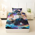 thumbnail image 4 of Homewish Dinosaur Monster Truck Twin Sheets,Vintage Animal Bedding,Blue Purple,3pcs,1 Fitted Sheet and 1 Pillowcase, 4 of 6