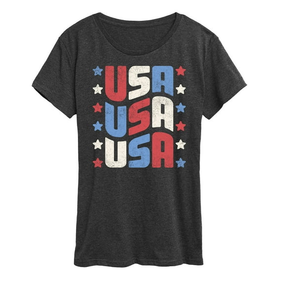 Instant Message - USA Stacked - Women's Short Sleeve Graphic T-Shirt