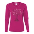 thumbnail image 2 of Wild Bobby Breast Cancer Awareness Pink Tree Words of Encouragement Breast Cancer Awareness Women Graphic Long Sleeve Tee, Fuschia, Large, 2 of 6