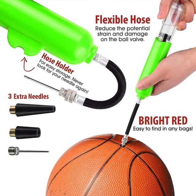 VONKY Portable Pump Volleyball Football Soccer Inflatable Tool Hand Push Air Pumps Inflation Accessory Household Playground Green
