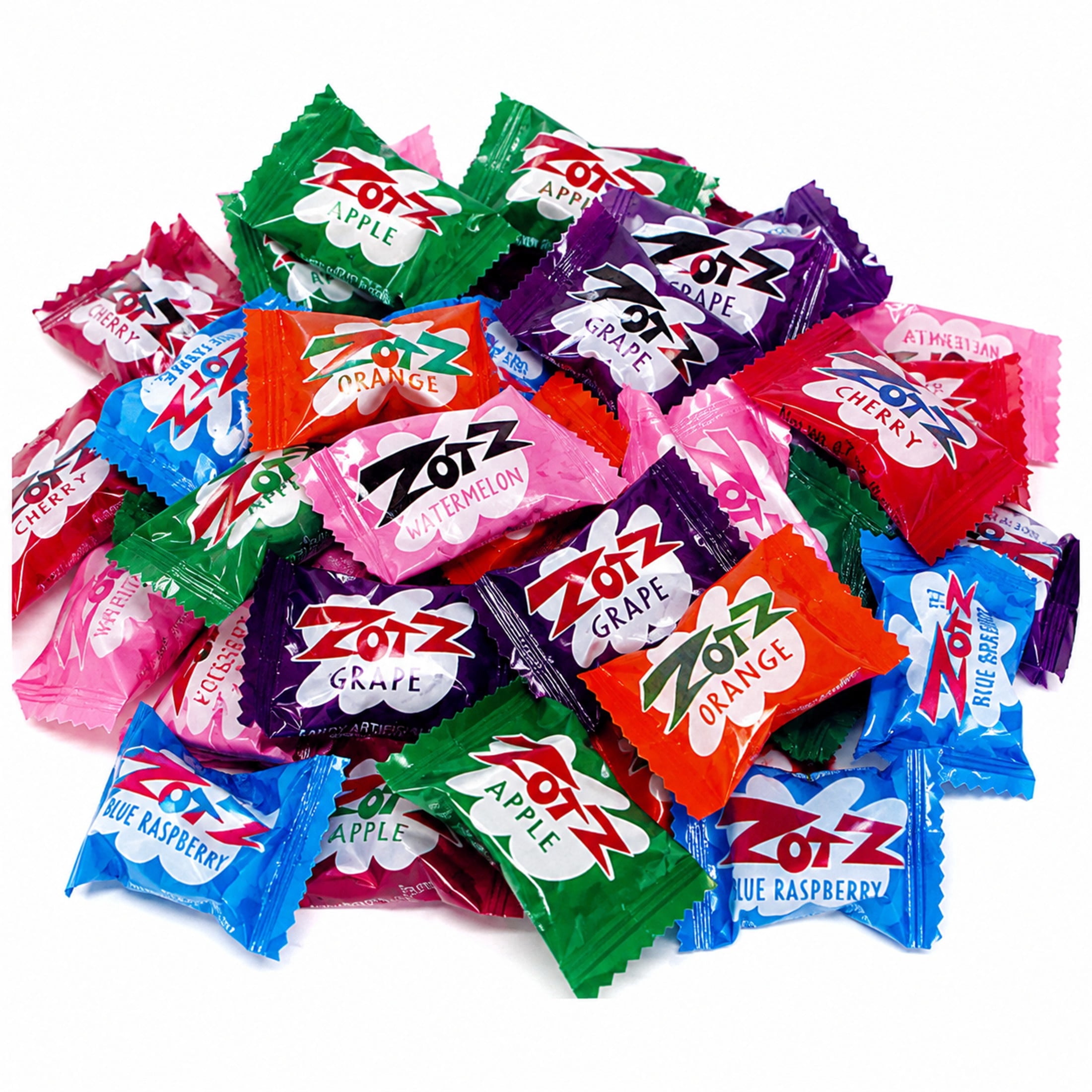 Zotz Assorted Sour Candy, Individually Wrapped, 1 Pound Bulk Bag