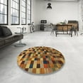 thumbnail image 3 of Ahgly Company Indoor Rectangle Abstract Dark Sienna Brown Checkered Area Rugs, 4' x 6', 3 of 6