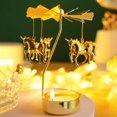 thumbnail image 2 of Baohd Christmas Tea Light Rotary Candlesticks Candle Holder Metal Xmas Home Decor Unicorn, 2 of 9