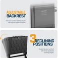 thumbnail image 4 of Heated Massage Reclining Stadium Seat with Back Support for Bleachers 3 Heat & 3 Massage Levels Portable Outdoor Chair with Power Bank PocketsCup Holder for Sports Camping Beach, 4 of 8