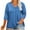 Blue, variant on Loopsun Womens Summer Top Plus Size, T Shirts for Women, Women Plus Size Top V Neck 3/4 Sleeve Casual Tshirts Loose Basic Tunic Tees Black L