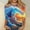 008 Multicolor, variant on Women's New 3/4 Sleeve Round Neck Pullover Independence Day Casual Printed Top T-shirt