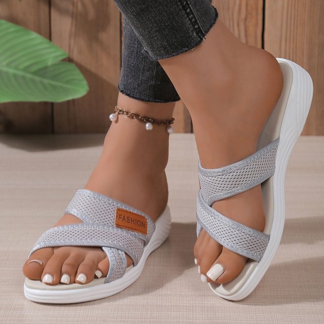 Gspmoly Sandales à Enfiler pour Femmes, Pantoufles de Plage Décontractées à Bout Rond Confortables pour Femmes - Sandales Antidérapantes et Souples pour Usage Quotidien, Intérieur et Extérieur, Offertes en Plusieurs Tailles (Eu 35-43) Sandales de Douche