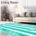 thumbnail image 2 of ODIKA 4'x6' Machine Washable Non-Slip Area Rug, Cane Stripe Absorbent for Holidays High Traffic Rug, Turquoise, 639393, 2 of 7