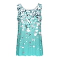 thumbnail image 4 of UPPADA Hauts d'Été pour Femmes 2025, Débardeur Ample Tendance Imprimé Floral Col Rond Blouse en Chiffon Décontractée Sans Manches, 4 of 5