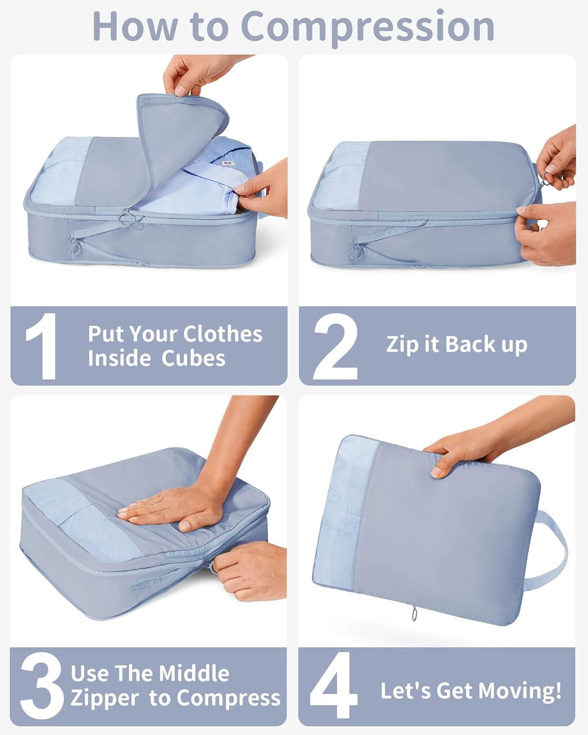 Compression Packing Cubes 11 Set, Suitcase Organizers, Luggage Organizer Bags for Storage, Extendable Packing Cubes for Travel Compression, Travel Essentials