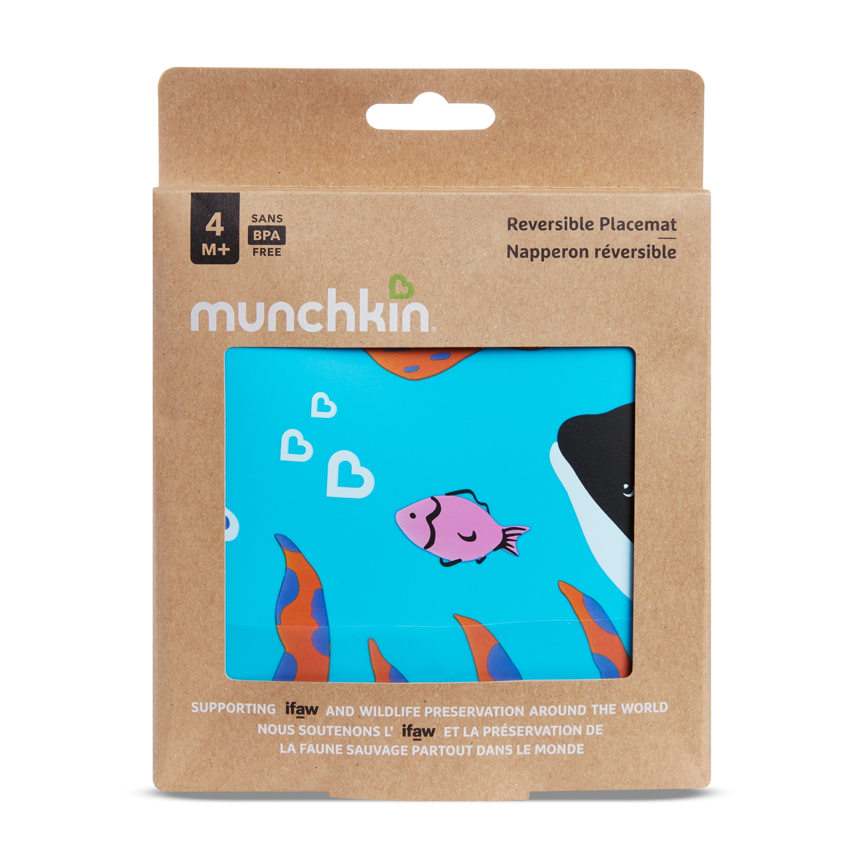 Munchkin® WildLove Silicone Toddler Placemat, Orca, Blue