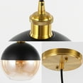 thumbnail image 4 of JONATHAN Y Nixon 7.5" 1-Light Mid-Century Modern Metal/Glass Adjustable Drop Globe LED Pendants, Brass Gold/Black (Set of 2), 4 of 9