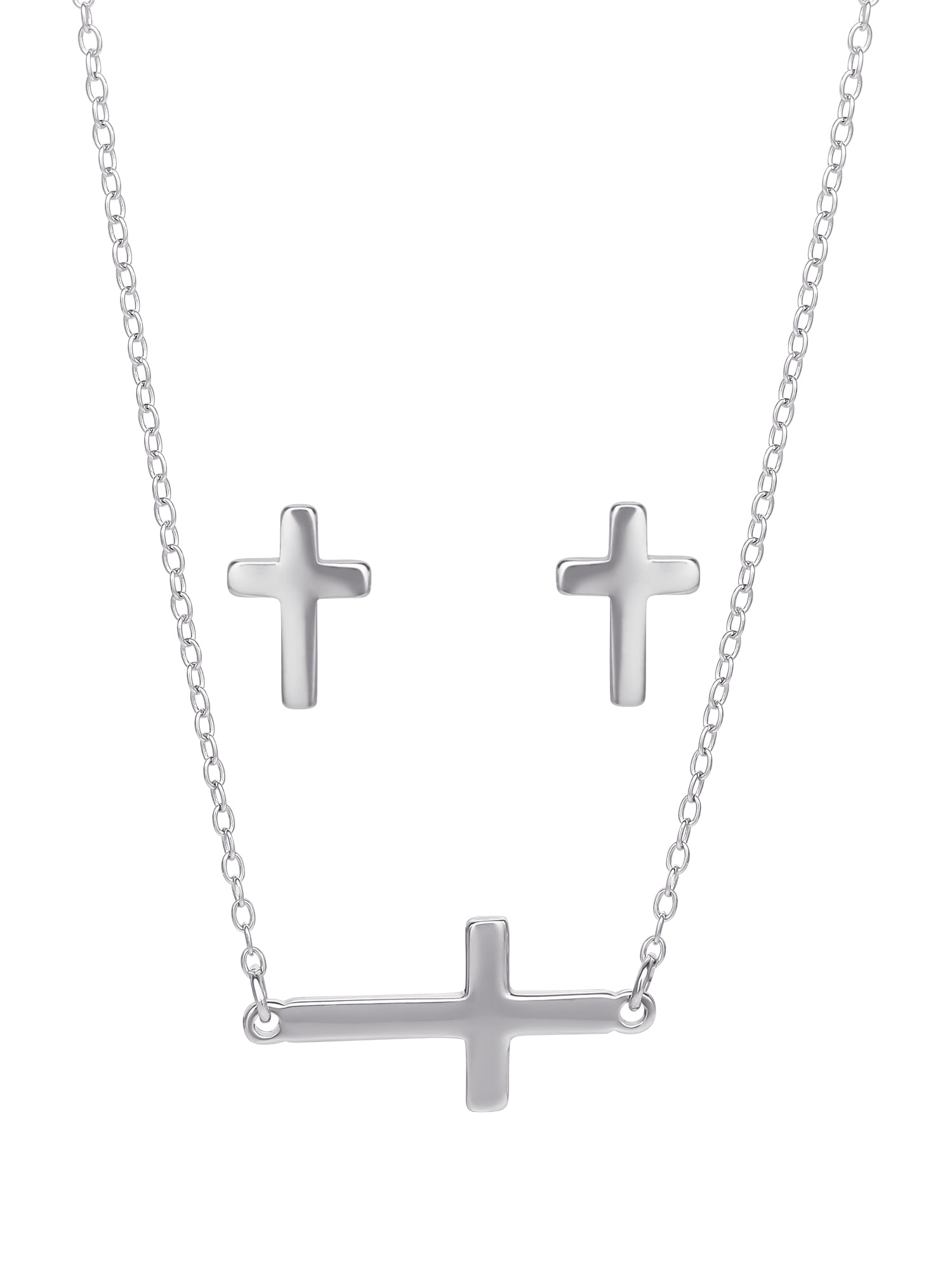 Sterling Silver Sideways Cross Pendant 