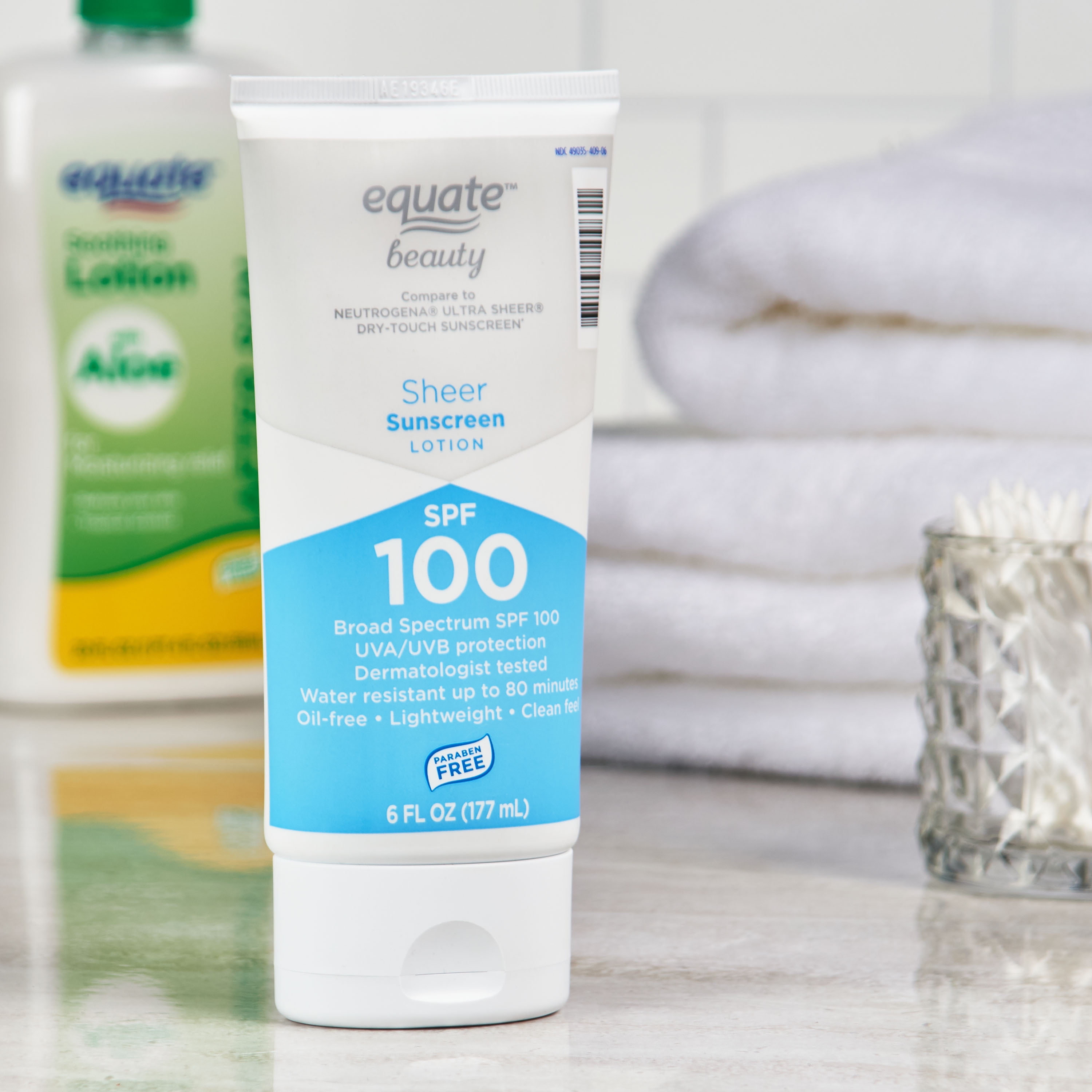 Equate Beauty Sheer Broad Spectrum Sunscreen Lotion, SPF 100, 6 fl oz