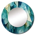 thumbnail image 2 of DESIGN ART Designart "Teal Tessellations" Abstract Shapes Round Office Mirror - blue Modern Mirror For Wall Décor 29x29 - Disc of 29 Inch, 2 of 6