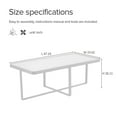 thumbnail image 4 of Gzxs Minimalism Rectangle Coffee Table, Black Metal Frame, 4 of 10
