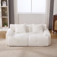 thumbnail image 4 of Newest Boneless Modular Sectional Sofa, 73” Tufted Cloud Floor Loveseat with Pocket Springs & 2 Pillows, No Assembly Convertible Couch for Small Space, Ivory, 4 of 10