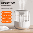 thumbnail image 2 of DUANJY 6.8L Large Capacity Humidifier for Room, Dual Nozzle, 3-Gear Adjustment, Nightlight, Easy Fill & Clean, 20H Runtime & Quiet Operation for Home, Office, Baby Bedroom, Off-White, 2 of 7